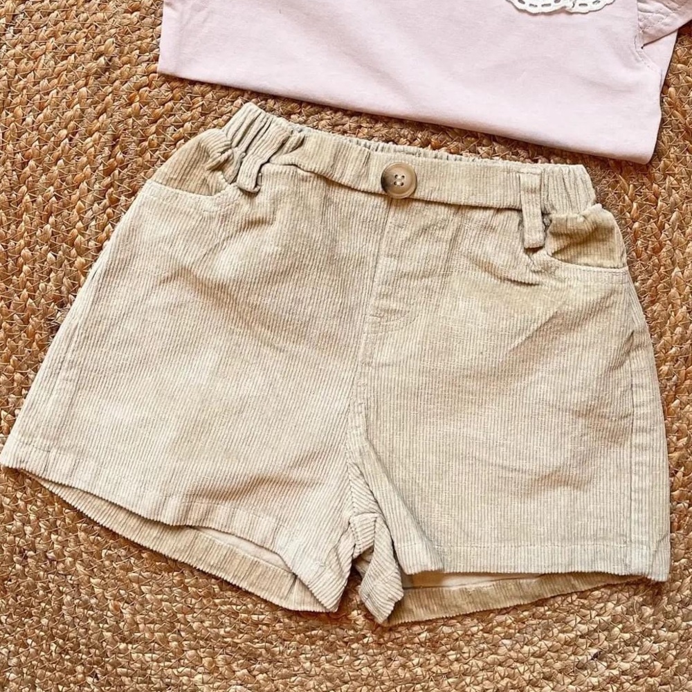 NWT - Beige Corduroy Girls Shorts